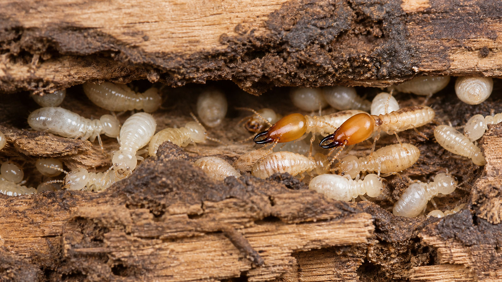 Termite workers inside timber - what is found when a wall is opened up