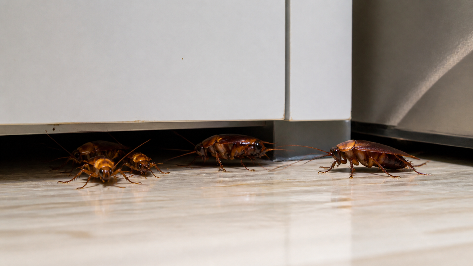 Cockroach control Melbourne - treating a kitchen for German cockroaches